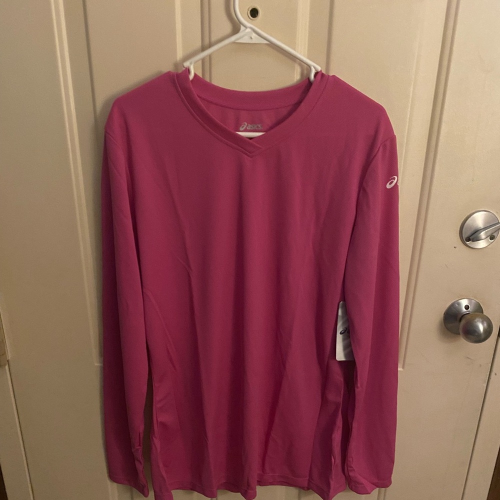 Women’s ASICS 2X Pink Long Sleeve Stretchy Shirt
